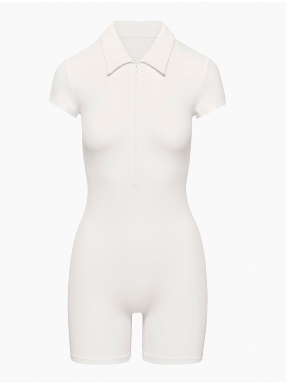 NWOT Aritzia Golden Short-Sleeve Zip Romper Bodysuit